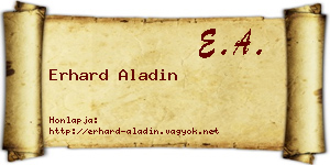 Erhard Aladin névjegykártya